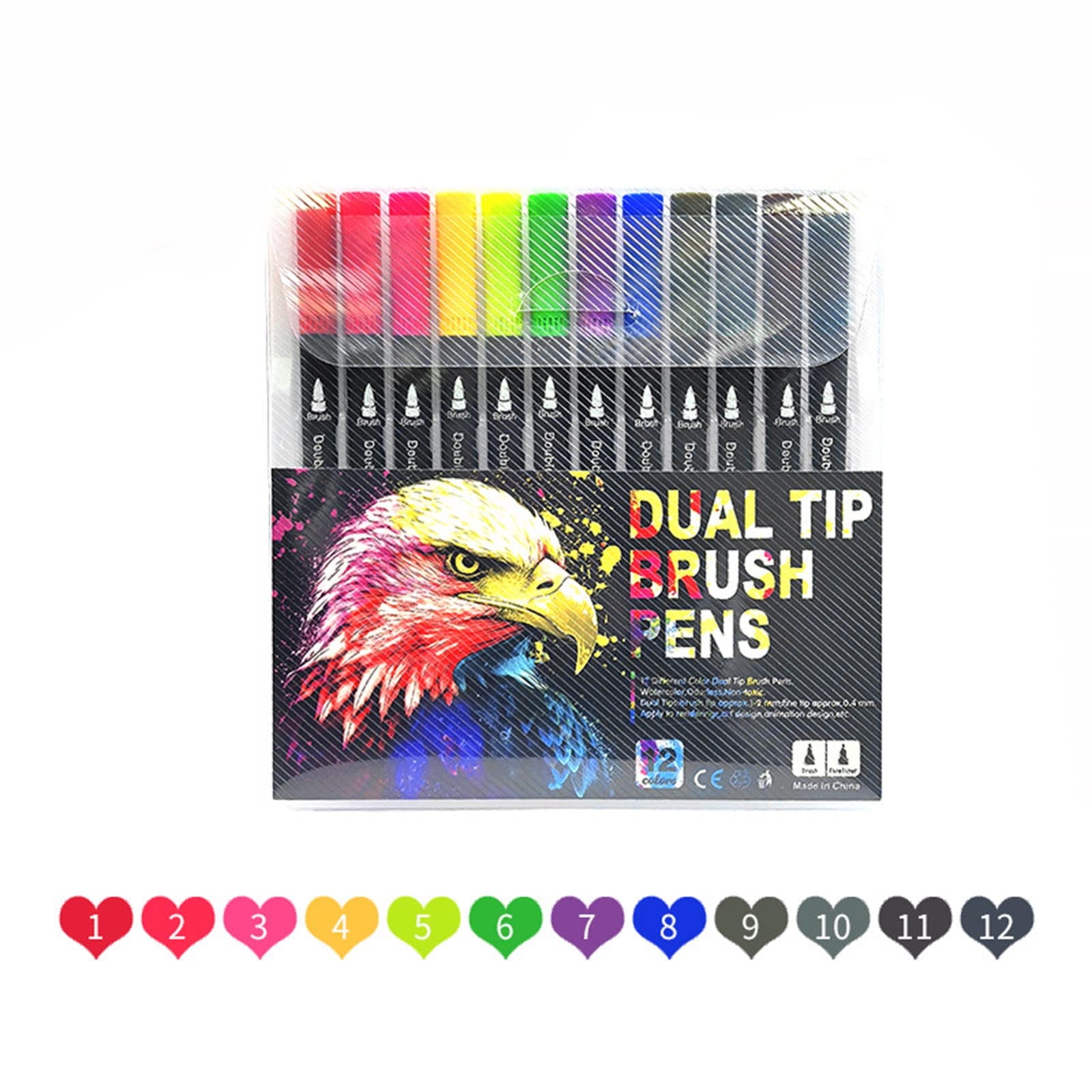 Pen Set, Double Line Pen Color Hand Account Pen Dream Metal Pen Hand-painted 24 Color Highlighter Marker Pen 3ml