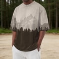 thumbnail image 2 of Men's Fashion T-Shirts Graphic Tees Mountain Views Print Tee for Men Khaki XXXXL, 2 of 6