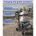 thumbnail image 3 of Bangeran BreezeStride Rolling Walkers for seniors with seat, 8" Non-Pneumatic Tire Wheels, Compact Folding Design for Seniors, Upright Rollator, Blue, 3 of 9