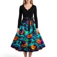 thumbnail image 3 of Womens Halloween Dress Pumpkin Funny Scary Breathable Quick‑Dry Retro Dress For Fall Holiday Events, 3 of 4