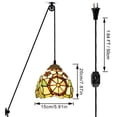 thumbnail image 7 of Kiven Plug in Iron Pendant Light, Tiffany Pulley Hanging Light with Remote Contro and 15FT Plug-in Cord, Dimmable Ceiling Pendant Light for Bedroom Hallway Foyer Kitchen Island, 1-Light, 7 of 7