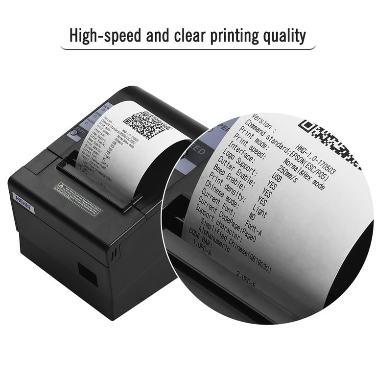 HOIN 80mm USB Thermal Receipt POS Printer Auto High Speed Printer Clear Printing Compatible with ESC/POS - Walmart.com