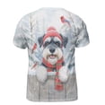 thumbnail image 2 of Playful Schnauzer Welcomes Winter Snowy Day with Cardinal Bird All Over Print 3D Shirt Unisex Merch Miniature Schnauzer Dog Lover - 2017, 2 of 6