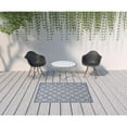 thumbnail image 6 of 4' X 6' Denim Blue Ikat Indoor Outdoor Area Rug, 6 of 6