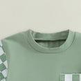 thumbnail image 5 of Baby Boy Summer Clothes Toddler Boys Outfit Plaid Patchwork Short Sleeve T-Shirt Tops and Stretch Shorts Set, 5 of 6