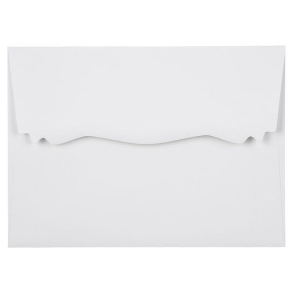 JAM Paper A7 Squiggle Flap Invitation, 28lb, White, 5 1/4 x 7 1/4, 50 Pack