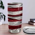 thumbnail image 2 of Swaybox Stainless Steel Insulated Coffee Travel Mug Cup, Eagle Design, American Flag Theme, Tumbler Men, Birthday Gift, White, 2 of 5