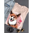 thumbnail image 3 of I Heart Corgi Wink T-Shirt Women -Image by Shutterstock, Female XX-Large, 3 of 4