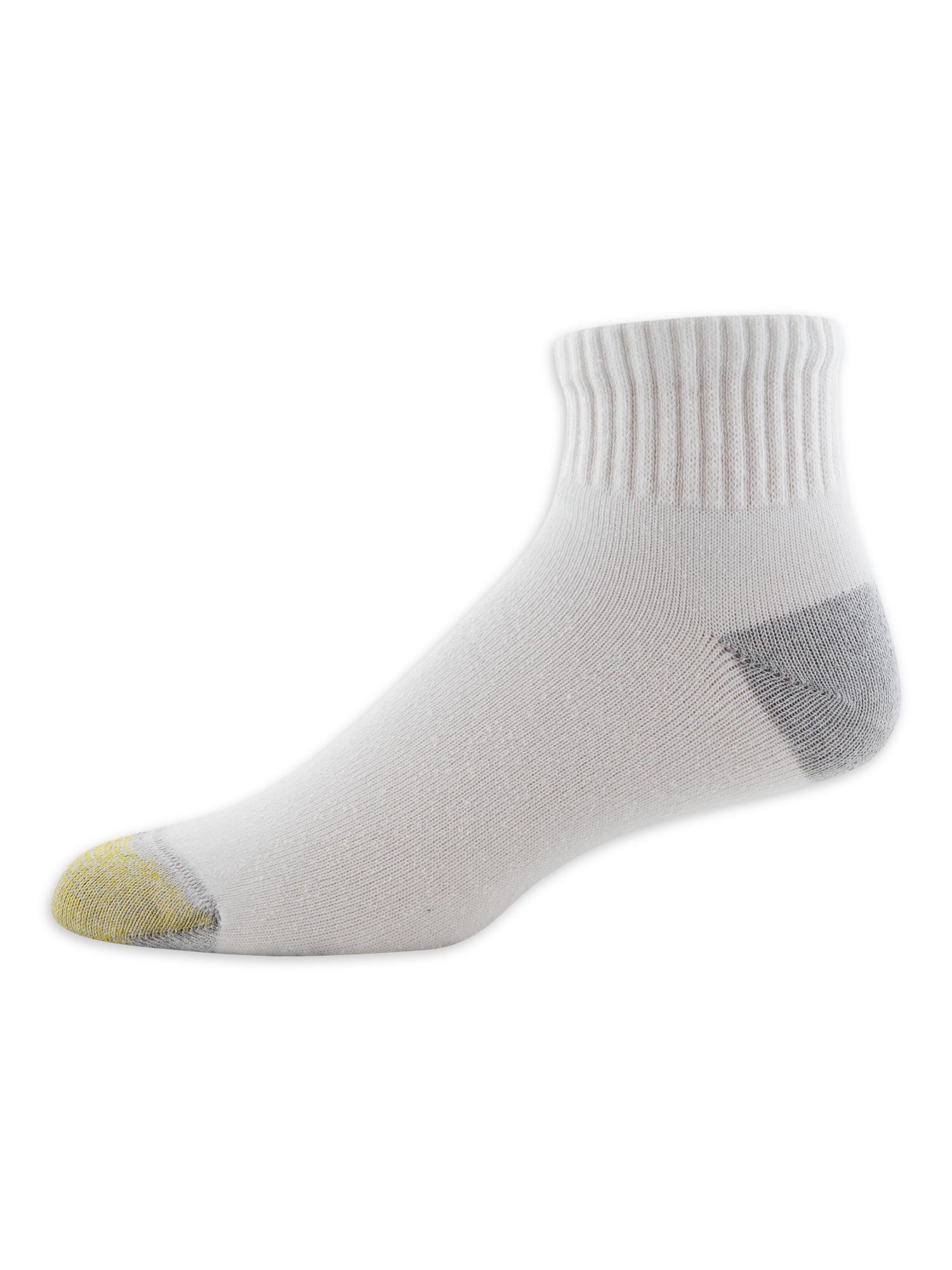 Discover the ultimate everyday socks to elevate your style and comfort. These low-key designed socks are the perfect addition to your wardrobe, effortlessly complementing your sneakers. Crafted with AquaFX fibers for superior moisture-wicking capabilities, these socks keep you dry and comfortable all day long. Made with the leading recycled fiber, REPREVE, these socks support a sustainable future while offering unmatched quality. The signature GOLDTOE feature of a reinforced toe cap spun with gold adds a touch of sophistication to these versatile socks. This imported pack includes six pairs in shoe sizes 6-12.5, providing the perfect fit and comfort for daily wear.