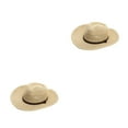 thumbnail image 4 of Sonducket Manténgase cómodo y protegido con un sombrero de ala ancha Gorra plegable de playa de ala ancha Sombrero de paja para hombre Hollow Mezcla Hueca Beige METRO 58cm 2Conjunto, 4 of 6