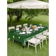 thumbnail image 3 of St Patricks Day Outdoor Tablecloth - 52x70 Inch Rectangle Dining Table Cover, Gnomes Green Shamrock Spring Gold Coin Striped Waterproof Outdoor Table Cloth with Umbrella Hole & Zipper for Patio, 3 of 7