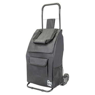 dbest products Foldable Shopping Cart with Wheels and Removable Bag, Black