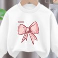 thumbnail image 5 of NOLDARES Girls Clothes 2 Piece Outfit Long Sleeve Top + Bow Cargo Pants Girls Fall And Winter Outfits(Z225-White), 5 of 5