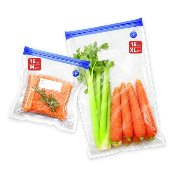 Bolsas para envasado al vacío ZABINS, 30 piezas, libres de BPA y a prueba de fugas