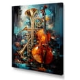 thumbnail image 2 of Designart "Jazzed Jade Tribute With Trombone And Violin" Music Canvas Wall Art, 2 of 7