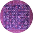 thumbnail image 1 of Ahgly Company Indoor Round Oriental Purple Industrial Area Rugs, 3' Round, 1 of 4