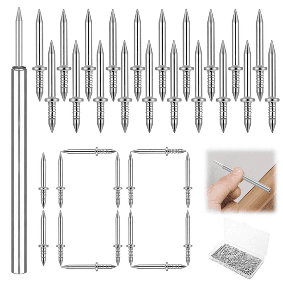 Double Head Skirting Thread Seamless Nail, Invisible Security Screws For Interior Decoration, Solid Wood Baseboard Fixtures, Easy Installation With Sleeve Tool, Non-Marking For Multi-Purpose Use
