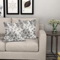 thumbnail image 6 of Grey Floral Pillow Covers 16x16 Inch Set of 2 Dark Grey and Cream Chinoiserie Floral Decorative Throw Pillows Vintage Rustic Flower Pillowcase Outdoor Decor Linen Cushion Covers for Couch Sofa, 6 of 7