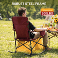 thumbnail image 4 of EVER ADVANCED Rocking Camping Chair, Portable Folding Rocker for Outdoor with Cup Holder Side Pocket and Carry Bag, Supports 300LBS, Red&Orange, 4 of 8