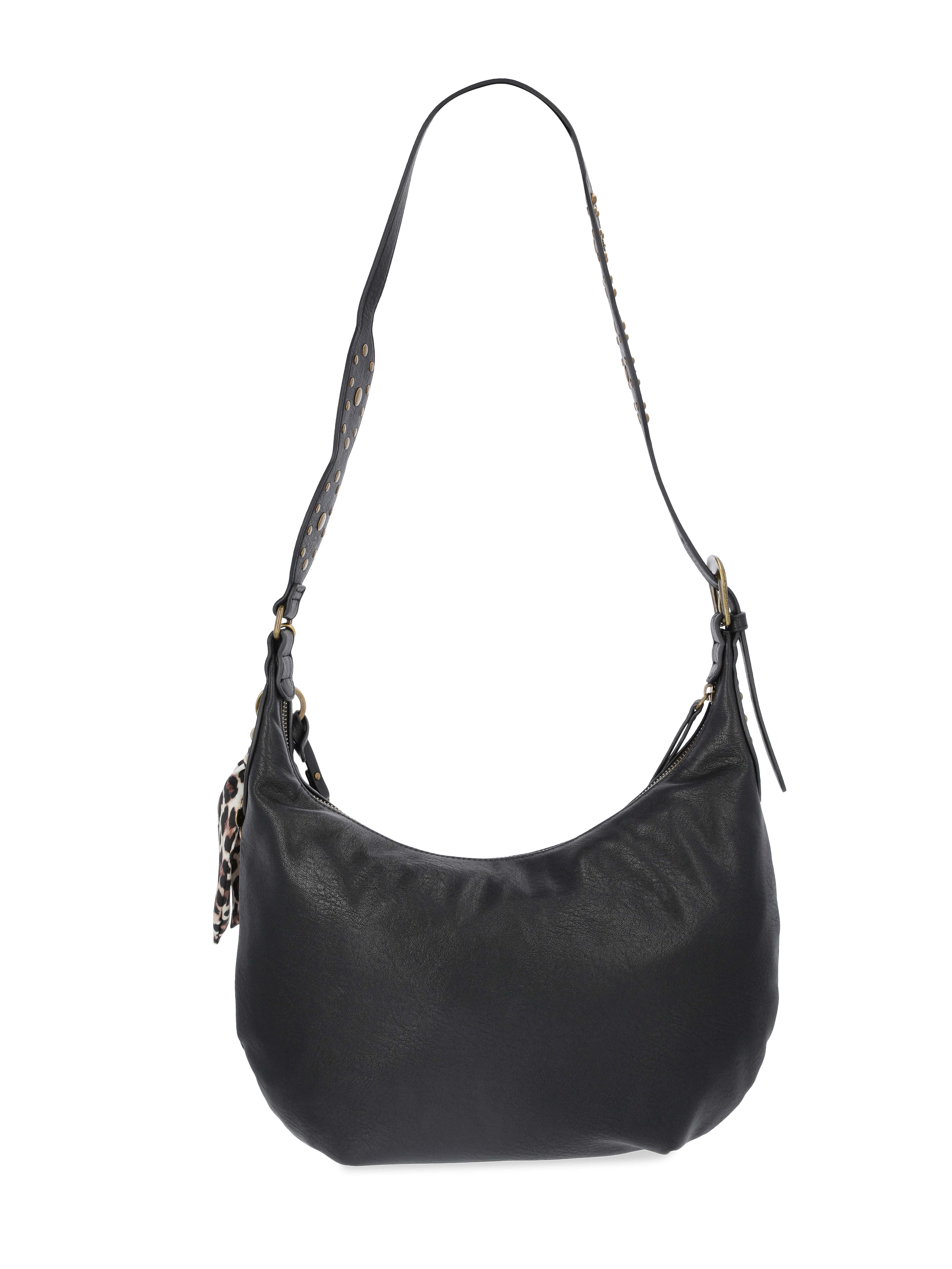 Jessica Simpson Women's Daphne Faux Leather Hobo Handbag, Meteorite Black