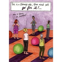 Oatmeal Studios Yoga Class Funny Feminine Birthday Card