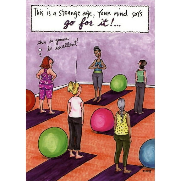Oatmeal Studios Yoga Class Funny Feminine Birthday Card