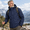 Deep Sea Blue-Medium, variant on Men's Lightweight Waterproof Rain Jacket Shell Hooded Outdoor Raincoat Samurai Black Large