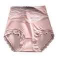 thumbnail image 1 of Gibobby Pantaletas de encaje cintura alta Encaje sexy de cintura alta y abdomen para mujer y las nalgasBragas breves puras(B,XL), 1 of 3