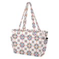 thumbnail image 2 of FORMRS Tote Bag for Women Quilted Large Capacity Travel Work Carry On Shoulder Handbag, Blue Abstract Pattern, 2 of 7