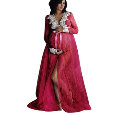 Women Pregnant Photoshoot Dress Sleeveless Maternity Wedding Evening Party Gown Long Tulle Skirt Baby Shower Photography Props