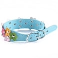 thumbnail image 3 of Collar de seguridad ajustable con decoración floral para perros, gatos y cachorros - Talla M (Azul), 3 of 4
