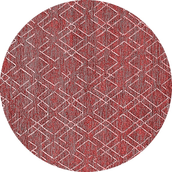 Ahgly Company Indoor Round Solid Red Modern Area Rugs, 5' Round