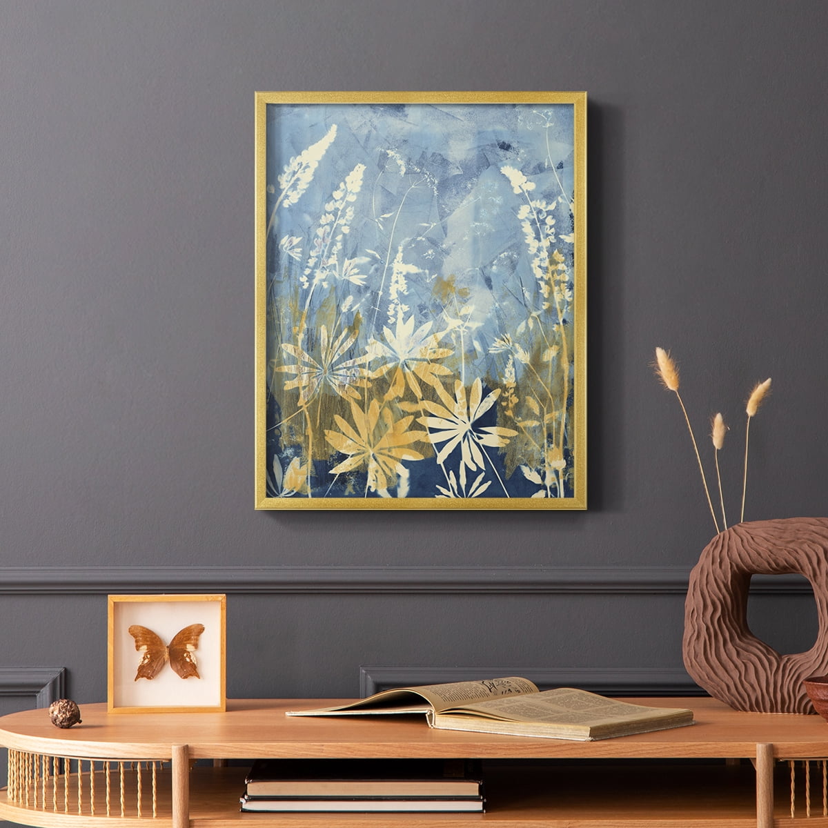 Wild Lupine Framed Print in Gold Solid Wood 11 x 14 Framed Print