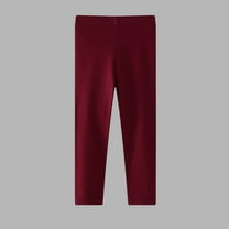 NAISIBABY Toddler Girls Leggings, Solid Color Stretch Soft High Waist Cotton Basic Tight Pants Wine 7T