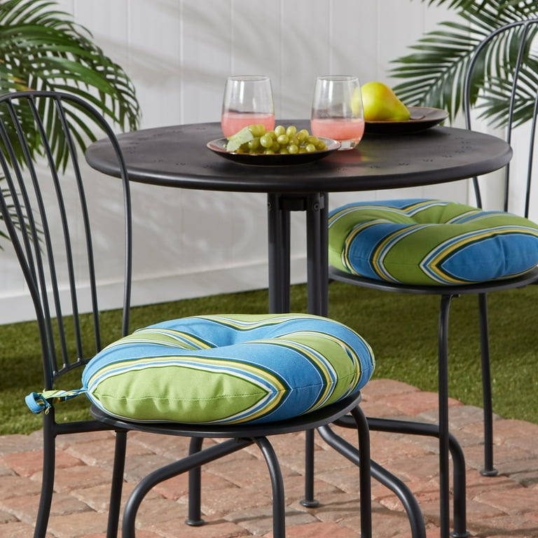 Free Shipping Greendale Home Fashions Denim 15 in. Round Outdoor Reversible Bistro Seat Cushion Set of 2 Walmart
