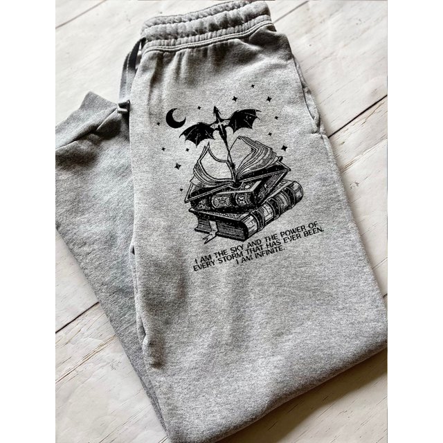 Pantalones casuales de moda para mujer, pantalones casuales con estampado de libros y arte vintage