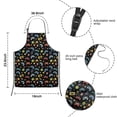 thumbnail image 2 of Colorful Games Icon Black Pattern Kids Aprons for Girls and Boys,Adjustable Neck Strap Toddler Aprons for Kids Cooking Baking, 2 of 3