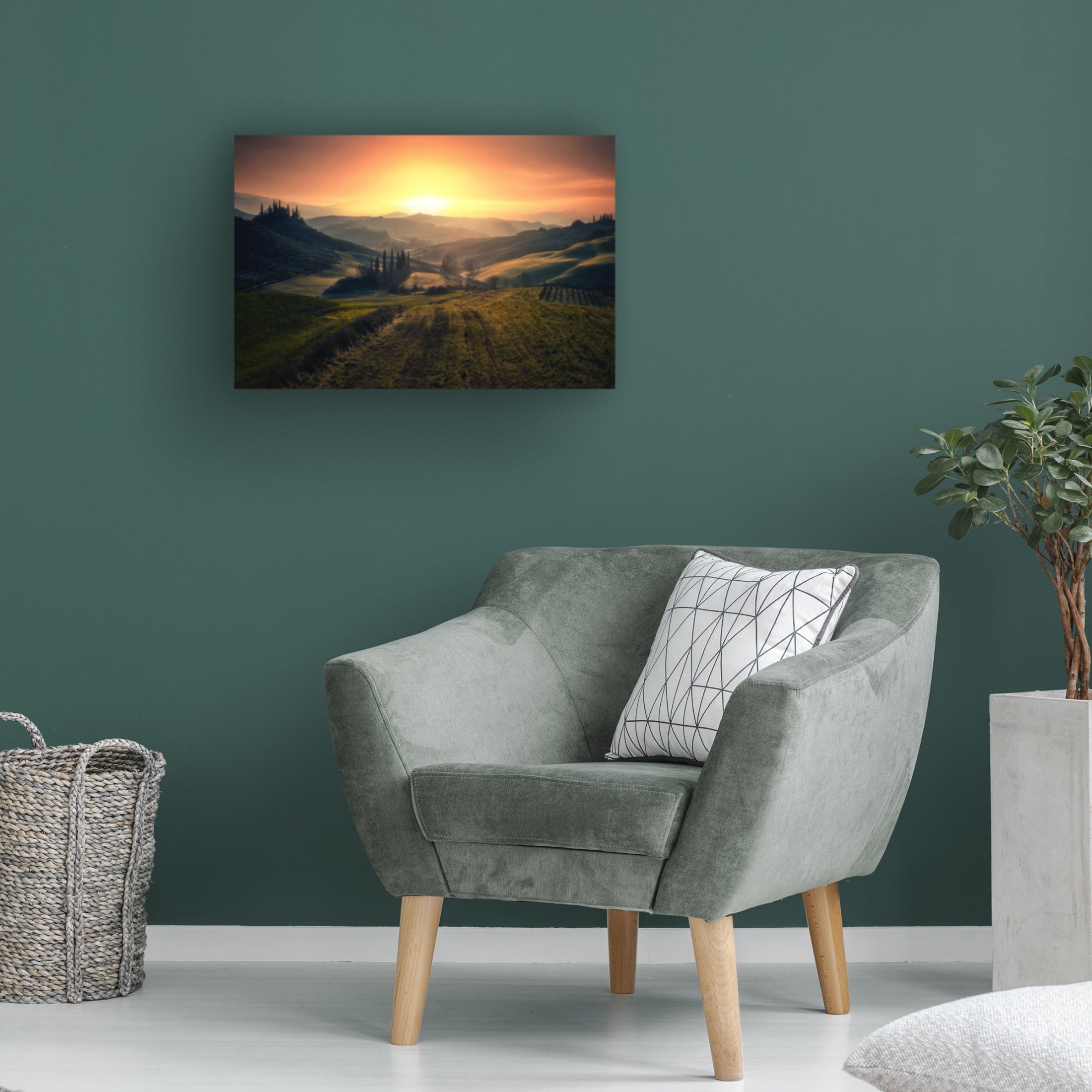Canvas Wall Art - Fabrizio Massetti 'Val DOrcia In The Morning' Wall Art for Living Room, Bedroom, or Office Décor by Trademark Fine Art - 24 x 16 Inches