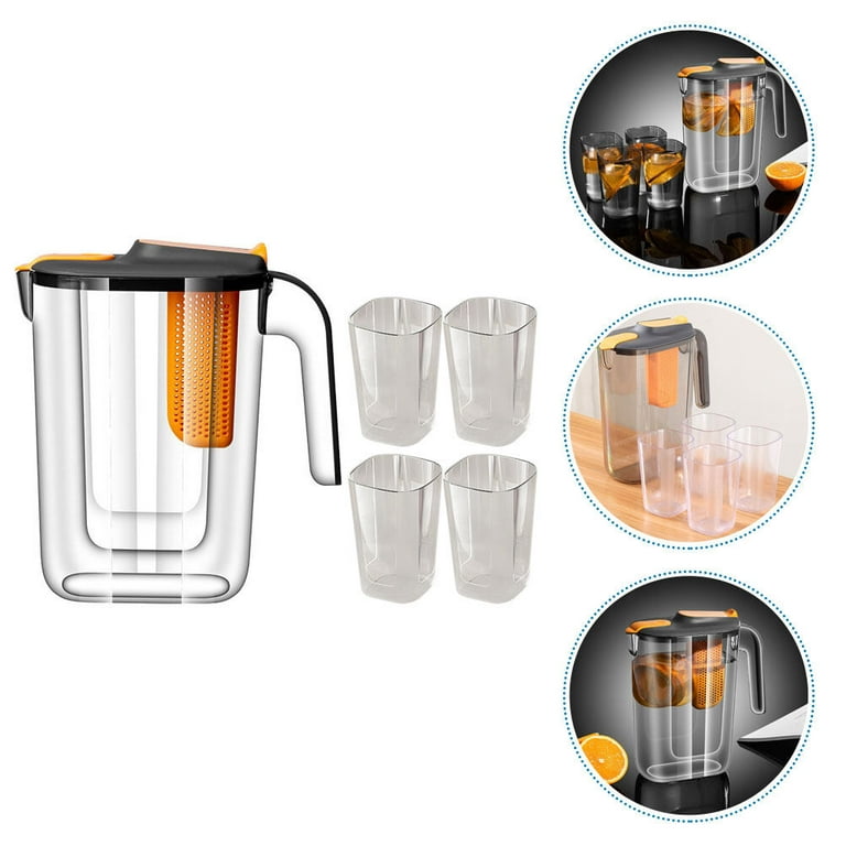 1 Set Plastic Luxury Water Pitcher With Teapot Infuser & 3 Cups For Home,  Hotel & Restaurant