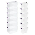thumbnail image 1 of Sterilite 66 Qt Latch Lid Tote, 6 Pack, and 27 Qt Latch Lid Tote Bins, 6 Pack, 1 of 11