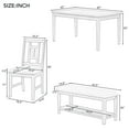 thumbnail image 4 of 6 Piece Dining Table Set, Atumon Dining Room Set with Bench and 4 Cushioned Chairs, Wood Dining Set, Farmhouse Dining Table Set for 6, Dining Table Set Furniture for Kitchen Dining Room, Natural, 4 of 10