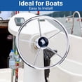 thumbnail image 4 of Style Stainless Boat Steering Wheel, 13-1/2 Inch Boat Steering Wheel Easy Installation  for Yacht Speedboat Pontoon, 4 of 7