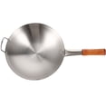 thumbnail image 3 of Weiweiguan 1pc Stainless Steel Single Handle Wok Practical Wok Kitchen Utensil (Silver), 3 of 7