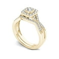 thumbnail image 2 of 3/8 Carat T.W. Diamond Criss-Cross Shank Single Halo 10kt Yellow Gold Engagement Ring Set, 2 of 5