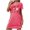 Hot Pink, variant on HomeGardon Women's Sleepwear Nightgowns for Women,Fashion Print Medium Length Dress Oversized Short Nightgown Fashion Chest Print Short Sleeve Nightdress,S-XXL