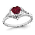 thumbnail image 1 of 3/4 Carat (ctw) Lab Created Heart Ruby Ring in 14K White Gold, 1 of 4