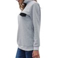 thumbnail image 2 of Femmes Mode Fermeture Éclair Manches Longues Matelassé Pull-Over Chemise Top, 2 of 6
