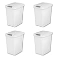 thumbnail image 5 of 7.5-gallon white trash can with push-open lid: Ideal for use as an office trash can, under-sink trash can, or a covered trash can in the kitchen, bathroom, or utility room, 5 of 7