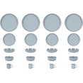 thumbnail image 4 of HomeVss, Nordic Shape Rising Rim Stoneware 20pc Dinnerware Set, Matte Light Grey with Speckled Finished Effect, 4 of 8