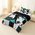 thumbnail image 3 of Erosebridal Teens Baseball Print Twin Comforter Sets 3-Piece,Kids Boys Sport Gamer Geometric Grid Bedding Set,Black Reversible,Super Cozy Room Decor, 3 of 6
